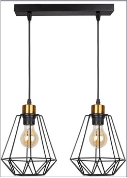 Czarna druciana lampa wisząca do wnętrza typu loft - K108-Telesto ze sklepu Edinos.pl w kategorii Lampy wiszące - zdjęcie 172214791