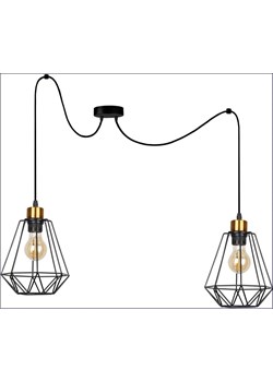 Druciana czarna lampa do industrialnej kuchni T6-C75 ze sklepu Edinos.pl w kategorii Lampy wiszące - zdjęcie 172214793