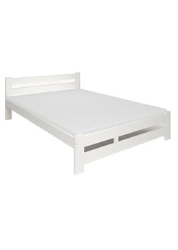 Białe małżeńskie łóżko drewniane 140x200 - Zinos ze sklepu Edinos.pl w kategorii Łóżka i materace - zdjęcie 172215274
