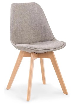 Stylowe tapicerowane krzesło drewniane Nives - jasny popiel ze sklepu Edinos.pl w kategorii Krzesła - zdjęcie 172215360