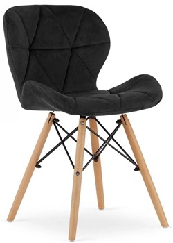 Komplet czarnych welurowych krzeseł 4 szt. - Zeno 4S ze sklepu Edinos.pl w kategorii Krzesła - zdjęcie 172215411