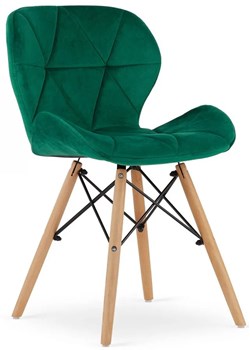 Zestaw zielonych 4 szt krzeseł kuchennych welurowych - Zeno 4S ze sklepu Edinos.pl w kategorii Krzesła - zdjęcie 172215424