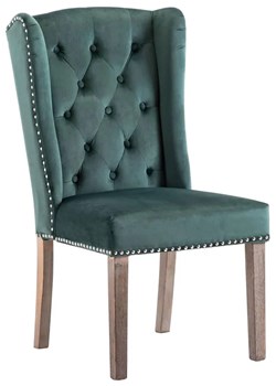 Ciemnozielone krzesło tapicerowane z kołatką - Oksana ze sklepu Edinos.pl w kategorii Krzesła - zdjęcie 172215442