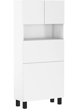Regał z rozkładanym biurkiem biały mat - Klever ze sklepu Edinos.pl w kategorii Regały i witryny - zdjęcie 172215822