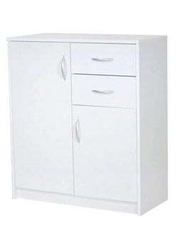 Biała komoda z szufladami i drzwiczkami - Korfa 3X ze sklepu Edinos.pl w kategorii Komody - zdjęcie 172216554