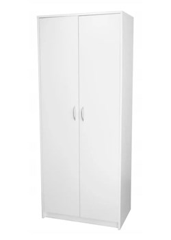 Biała dwudrzwiowa szafa z półkami - Viros ze sklepu Edinos.pl w kategorii Szafy - zdjęcie 172216782
