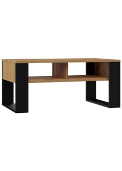 Minimalistyczna ława do narożnika dąb artisan + czarny - Renfi 5X ze sklepu Edinos.pl w kategorii Stoły - zdjęcie 172217031
