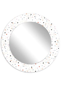 Białe okrągłe lustro w szklanej ramie w kropki - Tutori 9X 3 rozmiary ze sklepu Edinos.pl w kategorii Lustra - zdjęcie 172217531