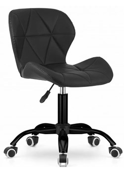 Czarny fotel obrotowy z ekoskóry do biurka - Renes 6X ze sklepu Edinos.pl w kategorii Krzesła biurowe - zdjęcie 172217740