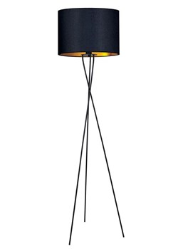 Lampa stojąca z czarno-złotym abażurem - S961-Wenos ze sklepu Edinos.pl w kategorii Lampy podłogowe - zdjęcie 172217863