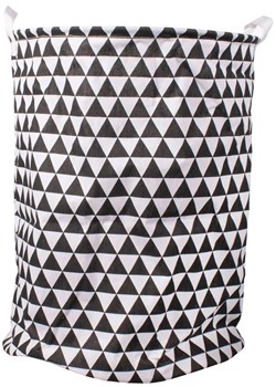 Czarno biały kosz na pranie w trójkąty - Piwi ze sklepu Edinos.pl w kategorii Kosze na pranie - zdjęcie 172218023