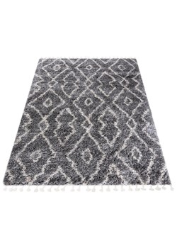 Ciemnoszary prostokątny dywan shaggy - Nikari 7X ze sklepu Edinos.pl w kategorii Dywany - zdjęcie 172218230