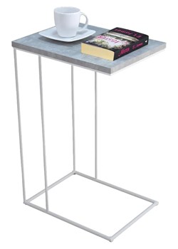 Druciany stolik pomocniczy biały + beton - Texti 3X ze sklepu Edinos.pl w kategorii Meble biurowe - zdjęcie 172218382