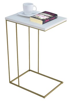 Stolik pomocniczy w stylu glamur biały + złoty - Texti 4X ze sklepu Edinos.pl w kategorii Meble biurowe - zdjęcie 172218444