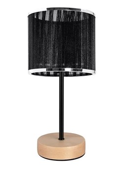 Lampka stołowa tkaninowa na brzozowej podstawie - A92-Asmara ze sklepu Edinos.pl w kategorii Lampy stołowe - zdjęcie 172218844