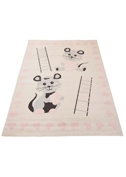 Różowy dywan z myszkami dla dzieci - Animas 4X ze sklepu Edinos.pl w kategorii Tekstylia dziecięce - zdjęcie 172219022