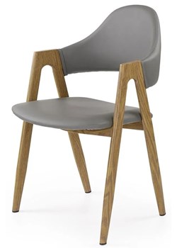 Szare krzesło z podłokietnikami W3-H66 ze sklepu Edinos.pl w kategorii Krzesła - zdjęcie 172219431
