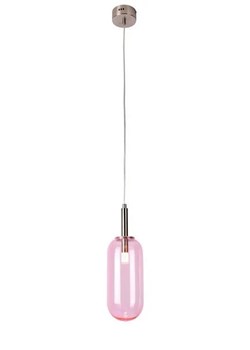 Różowa szklana lampa wisząca LED - V013-Solis ze sklepu Edinos.pl w kategorii Lampy wiszące - zdjęcie 172219743