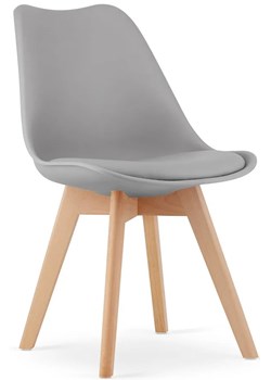Szare krzesło z poduszką w stylu nowoczesnym - Asaba 3X ze sklepu Edinos.pl w kategorii Krzesła - zdjęcie 172219920