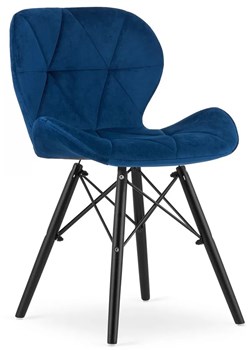 Granatowe krzesło kuchenne tapicerowane - Zeno 6X ze sklepu Edinos.pl w kategorii Krzesła - zdjęcie 172220200