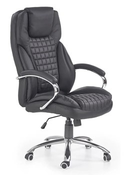 Czarny pikowany fotel obrotowy - Zelo 4X ze sklepu Edinos.pl w kategorii Krzesła do biurka - zdjęcie 172220320