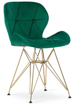 Zielone nowoczesne krzesło tapicerowane - Sarema 3X ze sklepu Edinos.pl w kategorii Krzesła - zdjęcie 172220321