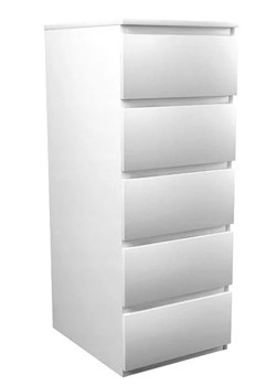 Nowoczesna wysoka biała komoda z szufladami Luvia ze sklepu Edinos.pl w kategorii Komody - zdjęcie 172220511