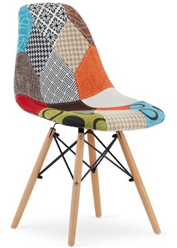 Tapicerowane nowoczesne krzesło kuchenne patchwork H6-K08 ze sklepu Edinos.pl w kategorii Krzesła - zdjęcie 172220522