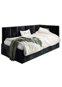 Tapicerowane łóżko młodzieżowe 120x200 - czarny - Barnet 5X ze sklepu Edinos.pl w kategorii Łóżka dziecięce - zdjęcie 172220871