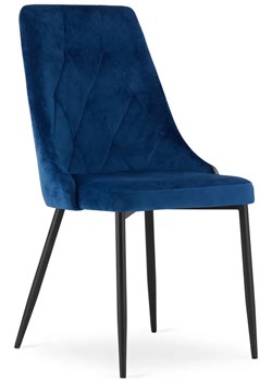 Granatowe krzesło pikowane welurowe do salonu - Imre 3X ze sklepu Edinos.pl w kategorii Krzesła - zdjęcie 172220920