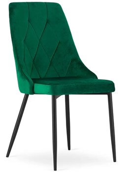Ciemnozielone welurowe krzesło do toaletki - Imre 3X ze sklepu Edinos.pl w kategorii Krzesła - zdjęcie 172220934