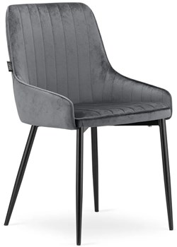 Ciemnoszare welurowe krzesło w stylu nowoczesnym - Cinar 3X ze sklepu Edinos.pl w kategorii Krzesła - zdjęcie 172221083
