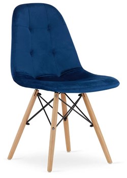 Granatowe krzesło tapicerowane do salonu - Zipro 3X ze sklepu Edinos.pl w kategorii Krzesła - zdjęcie 172221212
