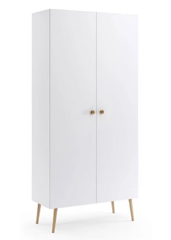 Biała dwudrzwiowa szafa na ubrania z półkami - Tida 10X ze sklepu Edinos.pl w kategorii Szafy - zdjęcie 172221530