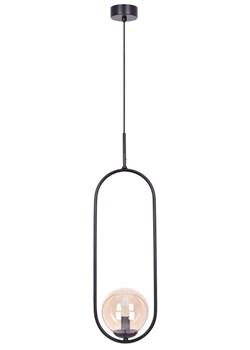 Lampa wisząca geometryczna z bursztynowym kloszem - A198-Anoba ze sklepu Edinos.pl w kategorii Lampy wiszące - zdjęcie 172221640