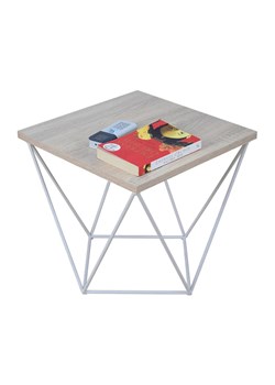Minimalistyczny stolik druciany dąb sonoma + biały - Galapi 5X ze sklepu Edinos.pl w kategorii Stoliki kawowe - zdjęcie 172222041