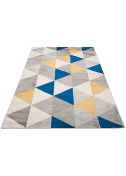 Ciemnoszary dywan w niebieskie trójkąty - Caso 6X ze sklepu Edinos.pl w kategorii Tekstylia dziecięce - zdjęcie 172222460