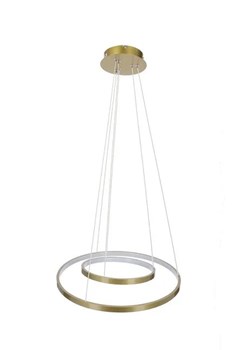 Złota lampa wisząca LED z dwoma ringami o różnej średnicy - V082-Monati ze sklepu Edinos.pl w kategorii Lampy wiszące - zdjęcie 172223012