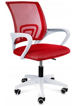 Czerwone krzesło obrotowe na kółkach - Azon 3X ze sklepu Edinos.pl w kategorii Krzesła - zdjęcie 172223370