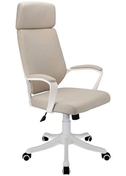 Beżowy ergonomiczny fotel biurowy do komputera - Dawo ze sklepu Edinos.pl w kategorii Krzesła biurowe - zdjęcie 172223533