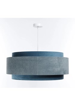 Niebieska welurowa lampa wisząca z abażurem - A353-Moxa ze sklepu Edinos.pl w kategorii Lampy wiszące - zdjęcie 172223753