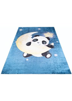 Granatowy dywan z pandą z księżycem dla dzieci - Limi 3X ze sklepu Edinos.pl w kategorii Tekstylia dziecięce - zdjęcie 172223883