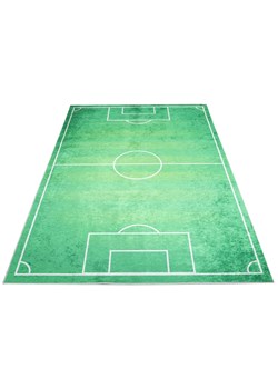 Zielony prostokątny dywan z boiskiem - Kazo 4X ze sklepu Edinos.pl w kategorii Tekstylia dziecięce - zdjęcie 172223923
