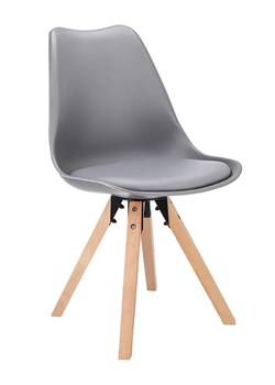 Szare krzesło z drewnianymi nóżkami - Wiso ze sklepu Edinos.pl w kategorii Krzesła - zdjęcie 172224271