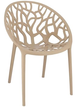 Beżowe nowoczesne krzesło ażurowe - Moso ze sklepu Edinos.pl w kategorii Krzesła ogrodowe - zdjęcie 172224312