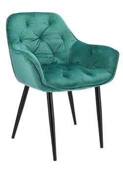 Zielone krzesło z podłokietnikami do stołu - Akio ze sklepu Edinos.pl w kategorii Krzesła - zdjęcie 172224343