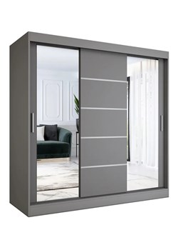Przesuwna szafa antracytowa 200 cm - Ebia 6X ze sklepu Edinos.pl w kategorii Szafy - zdjęcie 172224401