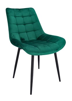 Zielone krzesło z welurową tapicerką - Amos ze sklepu Edinos.pl w kategorii Krzesła - zdjęcie 172224433