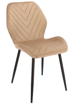 Beżowe aksamitne krzesło kuchenne welurowe - Upio ze sklepu Edinos.pl w kategorii Krzesła - zdjęcie 172224551