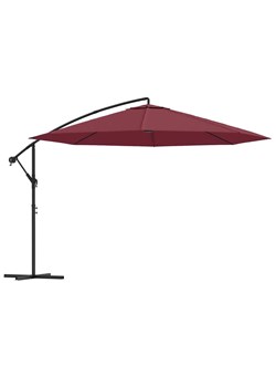 Bordowy parasol ogrodowy z aluminiowym słupkiem - Solace ze sklepu Edinos.pl w kategorii Parasole ogrodowe - zdjęcie 172224572